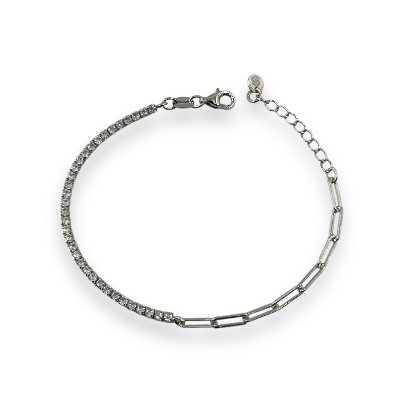 Bracciale tennis + catena ovale