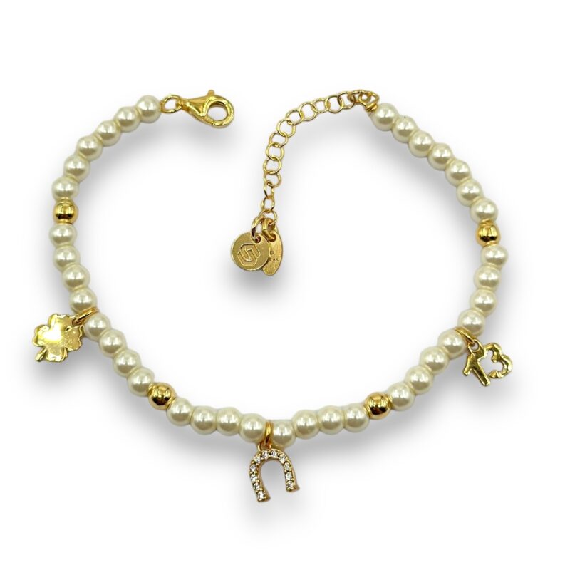 Bracciale della fortuna gold con perle