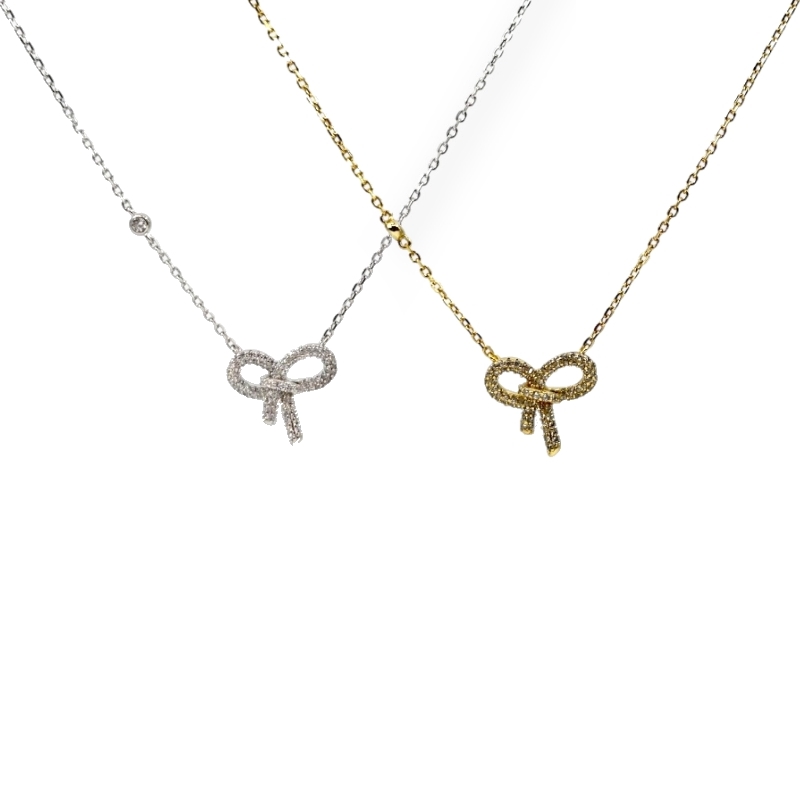 Collana fiocchetto zirconato