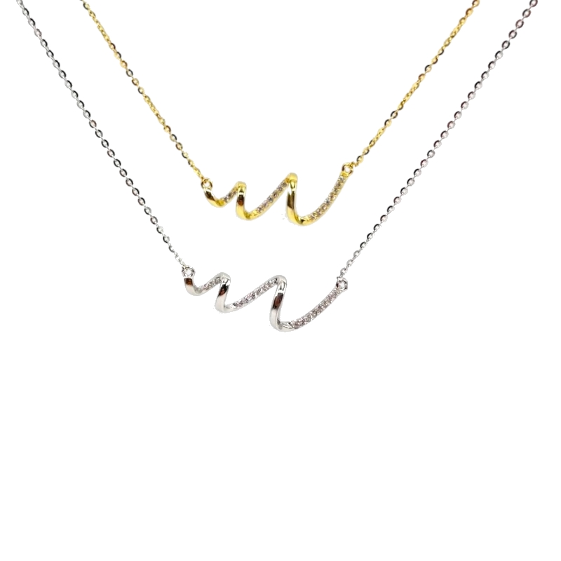 Collana con spirale e zirconi