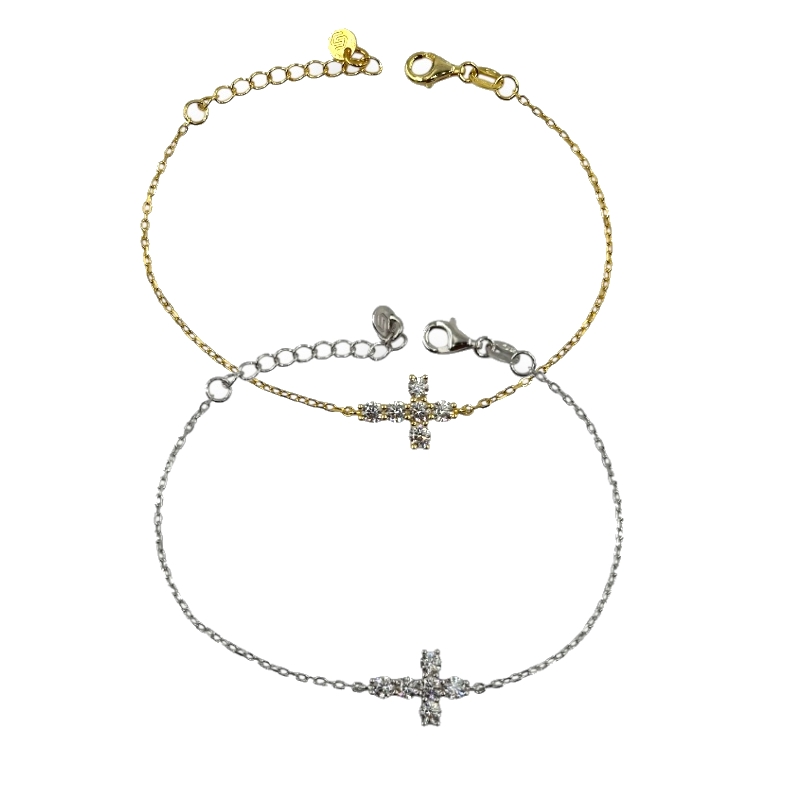 Bracciale croce zirconata