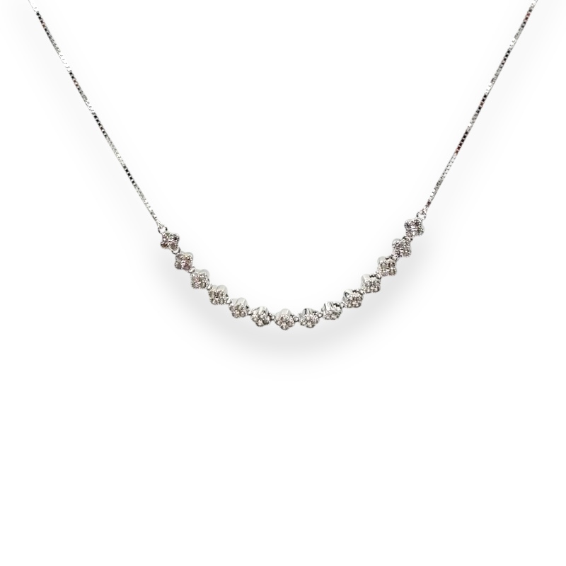 Collana fiori zirconati