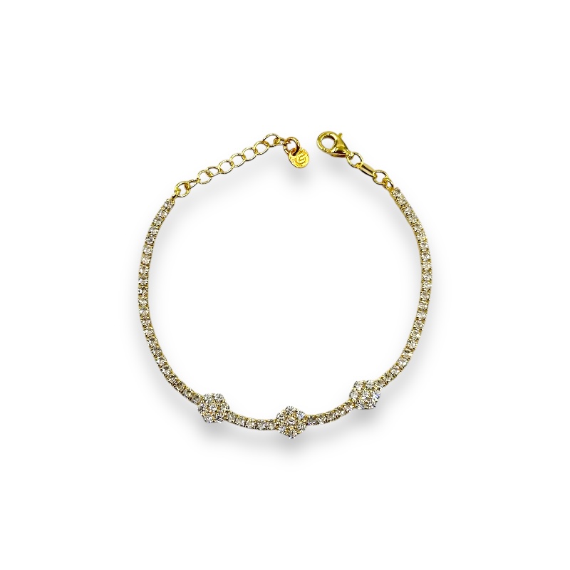 Bracciale mezzo tennis e fiori
