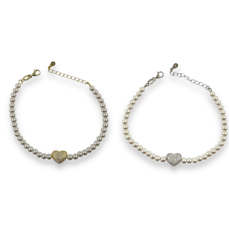 Bracciale perle e cuore
