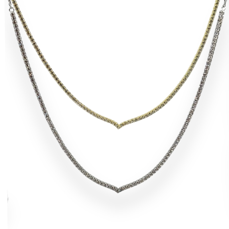 Collana tennis a V