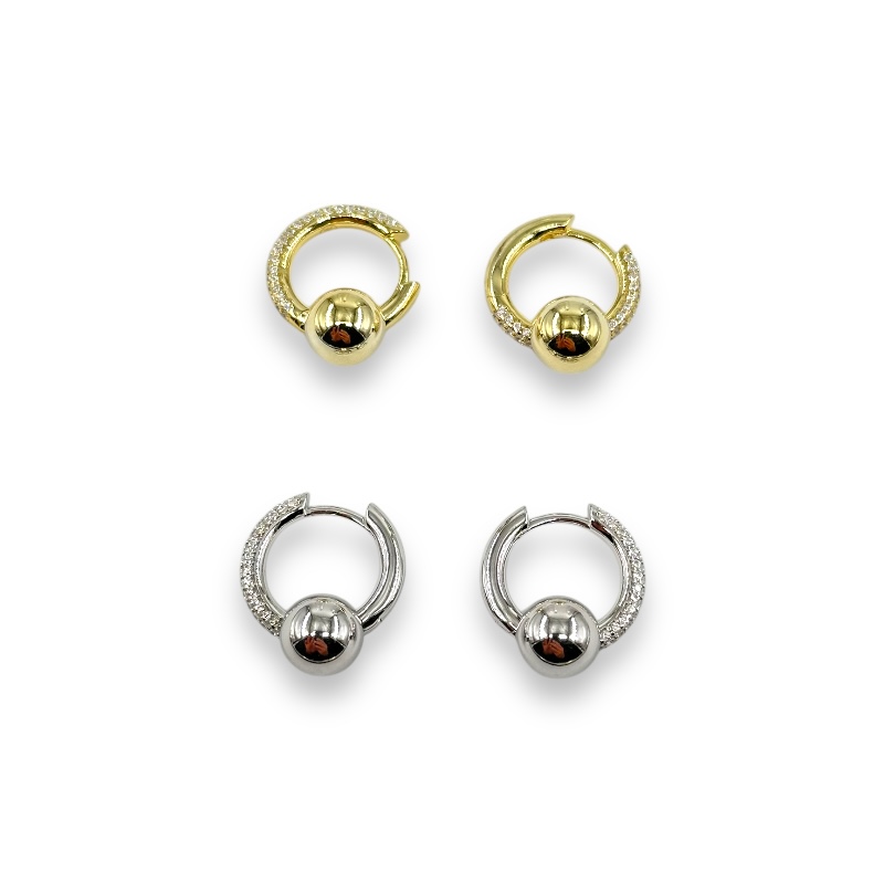 Orecchini a scattino con sfera libera