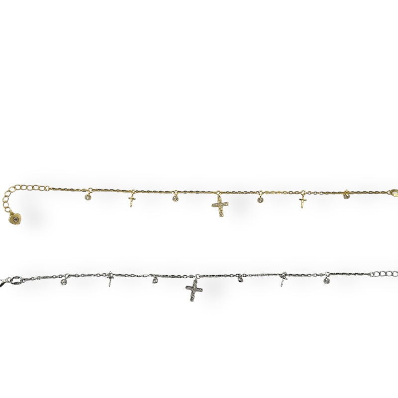 Bracciale con croci e zirconi