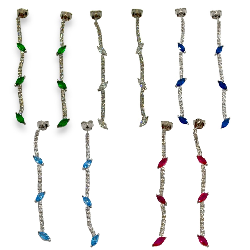 Orecchini tennis con gocce e zirconi