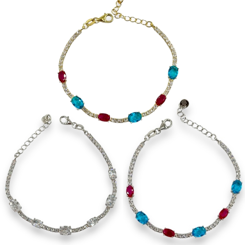 Bracciale tennis e zirconi ovali