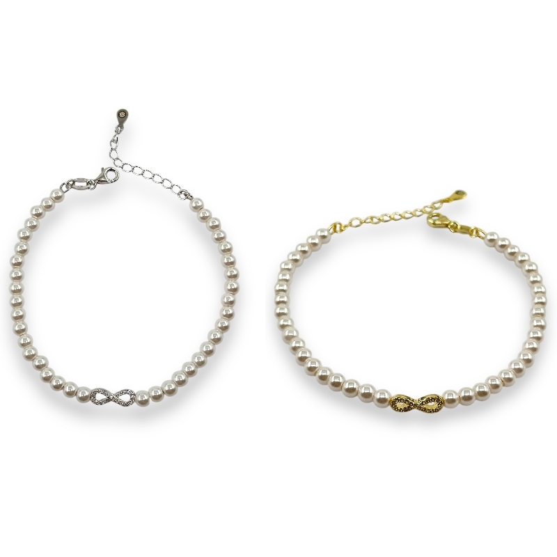 Bracciale perle e infinito