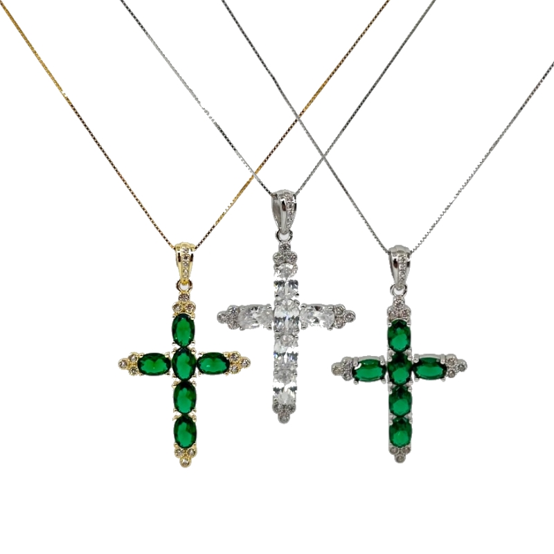 Collana croce zirconi