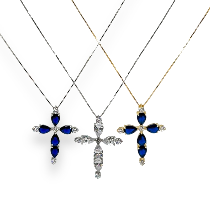 Collana croce e zirconi