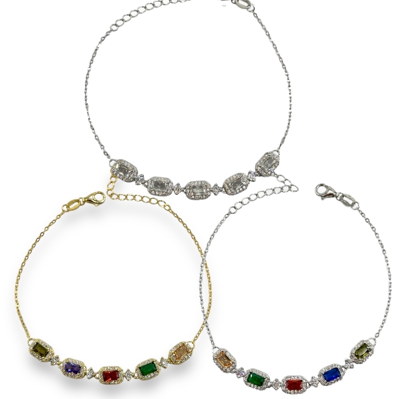 Bracciale zirconi rettangolari