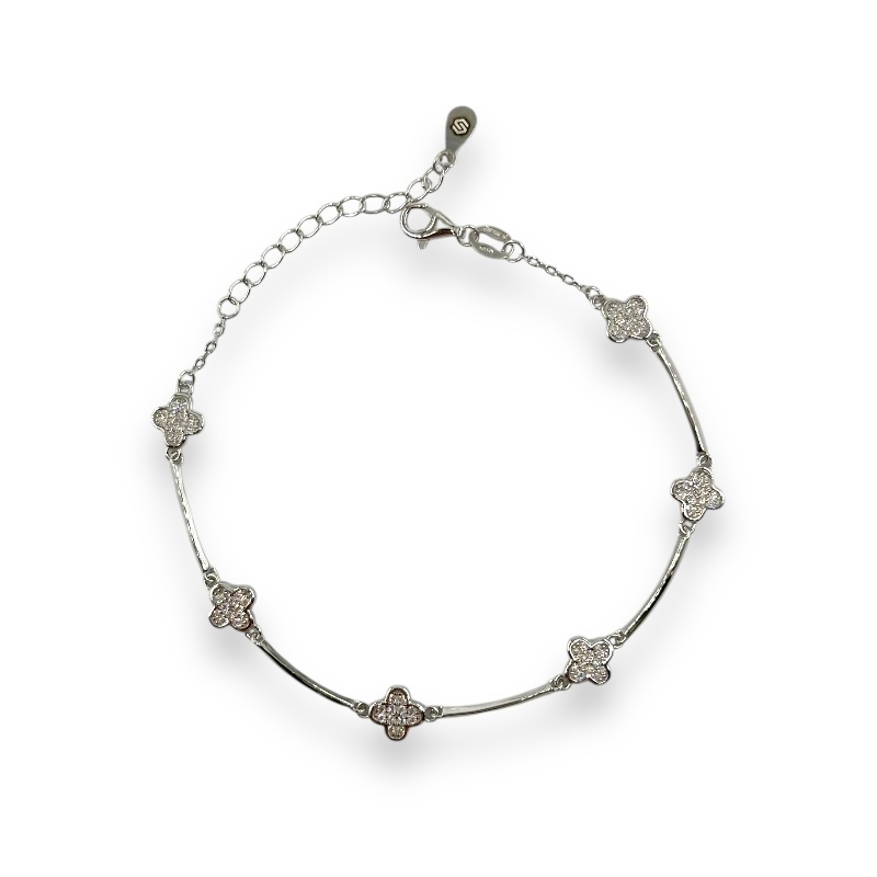 Bracciale con quadrifogli e barrette