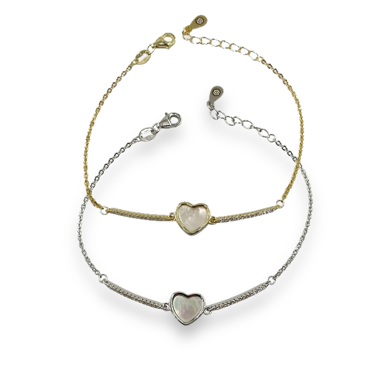 Bracciale cuore madreperla