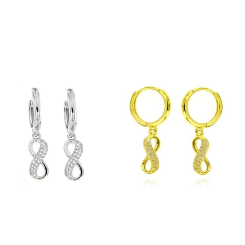 Orecchini pendenti infinito