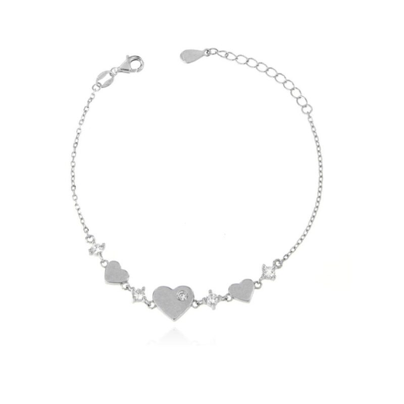 Bracciale con cuori e zirconi
