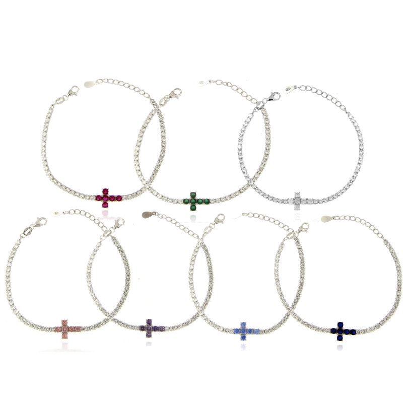 Bracciale tennis con croce