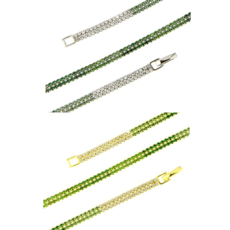 Bracciale doppio tennis verde