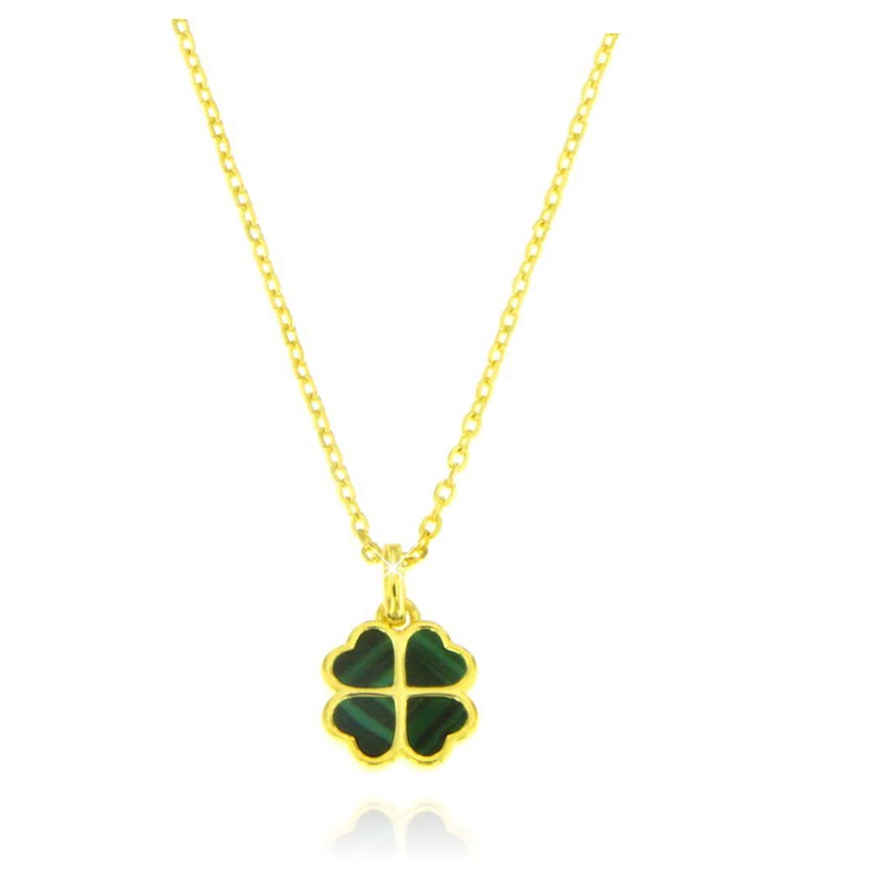 Collana quadrifoglio verde