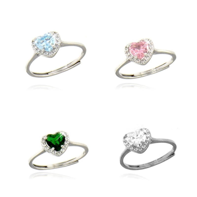 Anello cuore zirconato