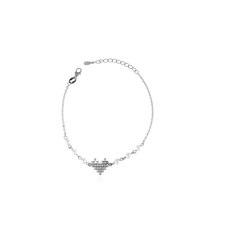 Bracciale cuore pixellato