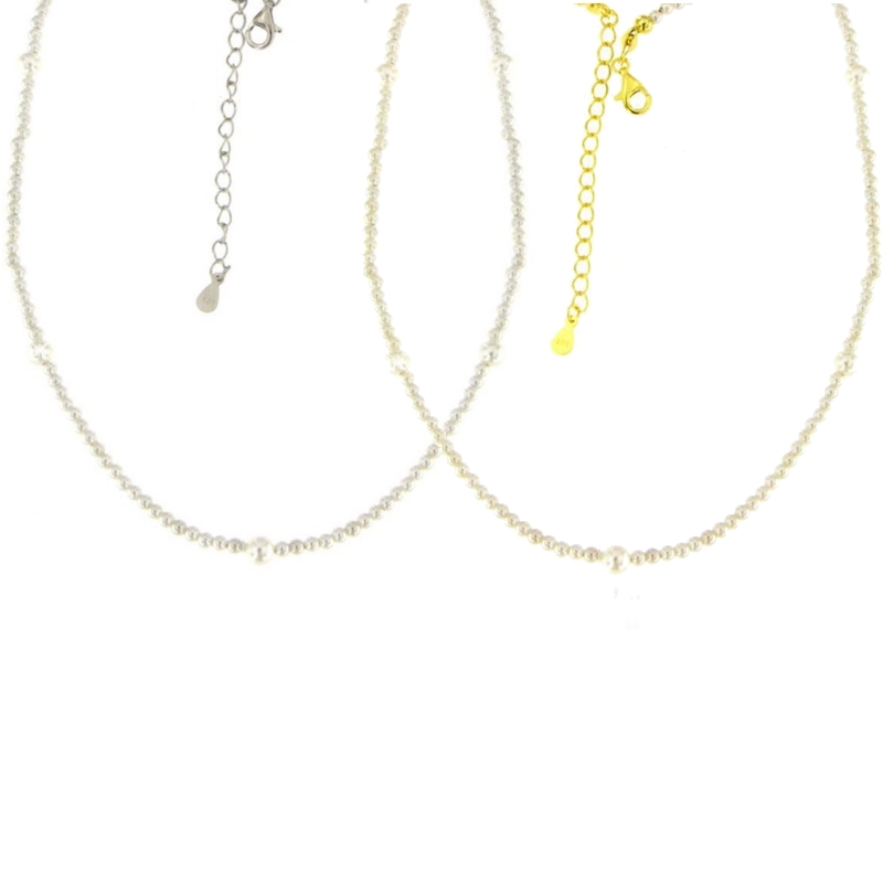 Collana perline e argento