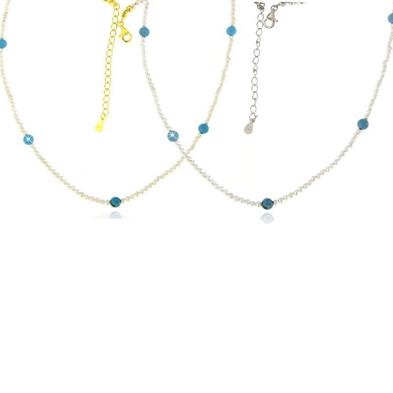 Collana perline e argento