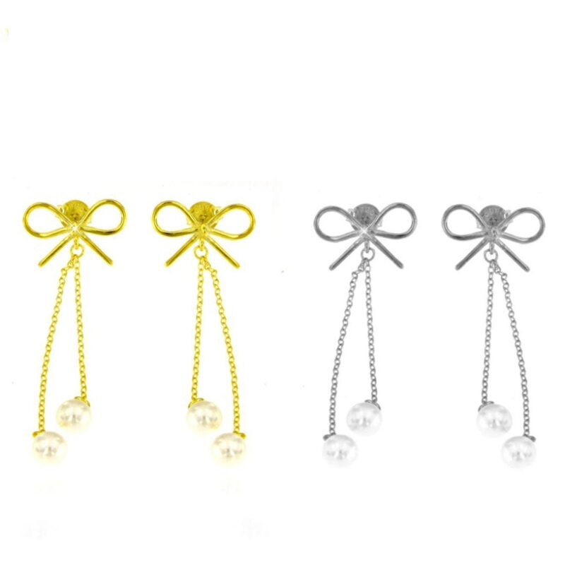 Orecchini fiocco e perla