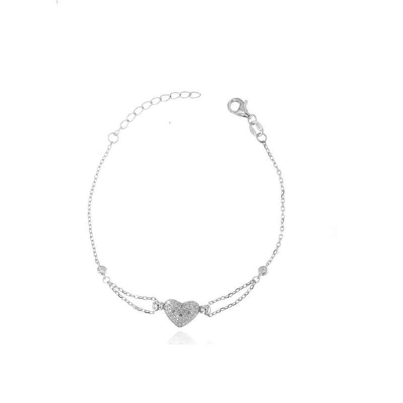 Bracciale cuore bombato