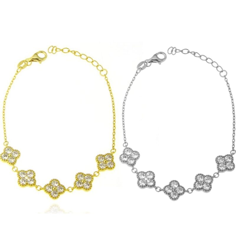 Bracciale 5 quadrifoglii