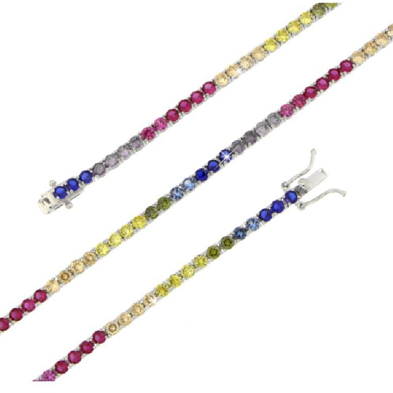 Bracciale tennis 2 mm rainbow