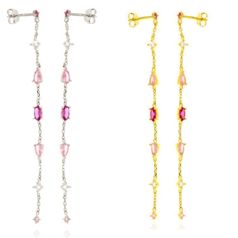 Orecchini pendenti con zirconi