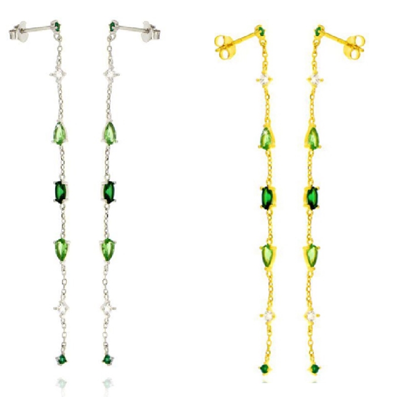 Orecchini pendenti con zirconi