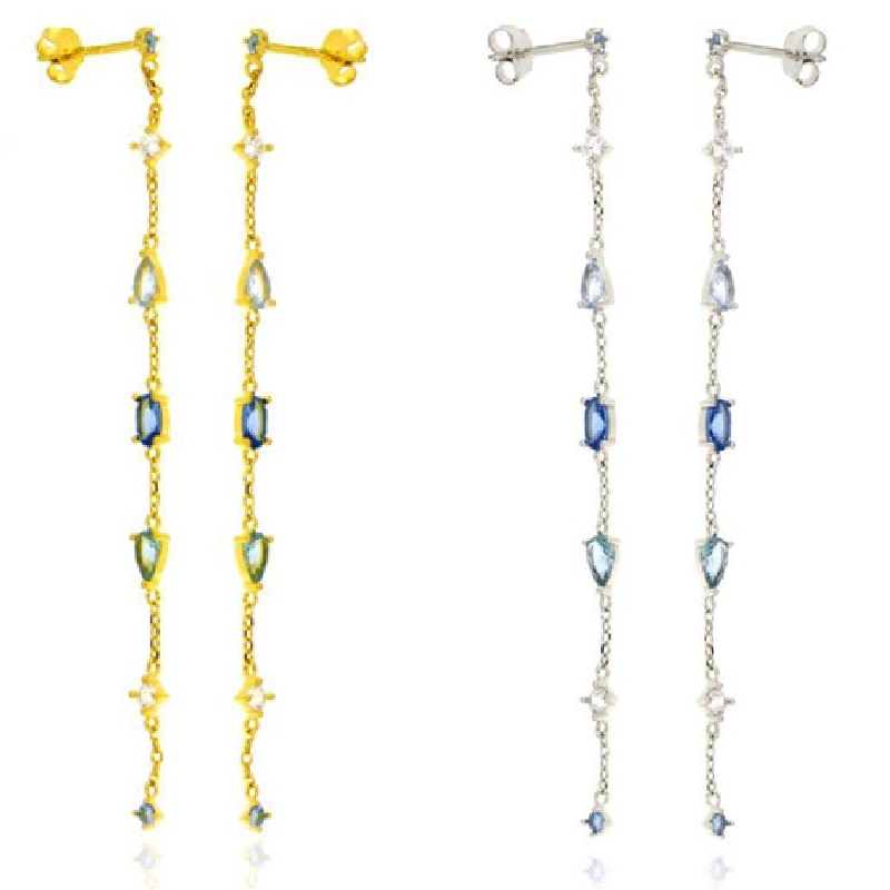 Orecchini pendenti con zirconi