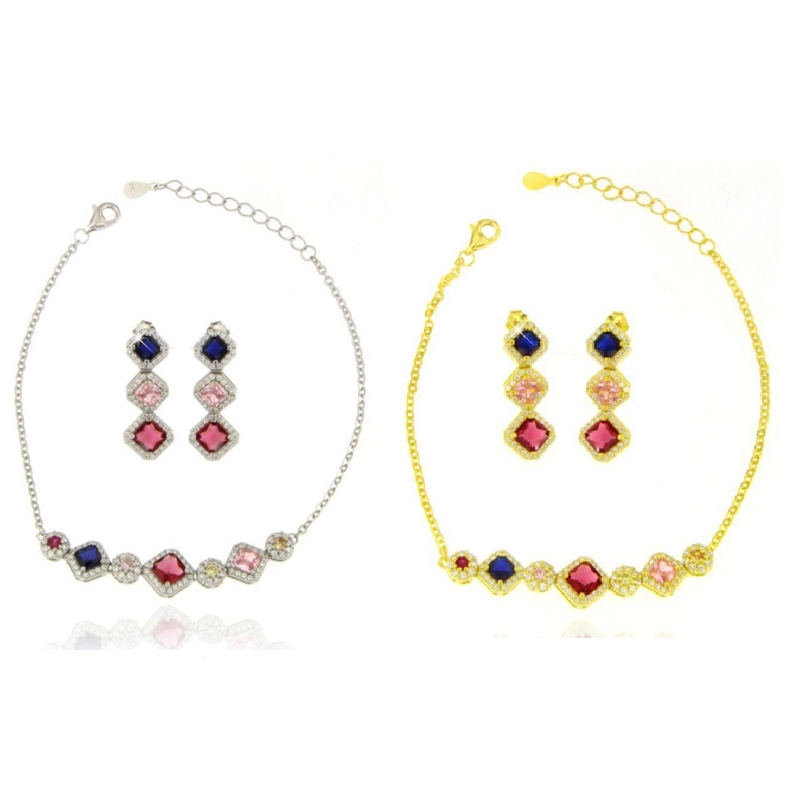 Completo bracciale e orecchini