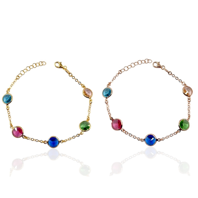 Bracciale con zirconi colorati
