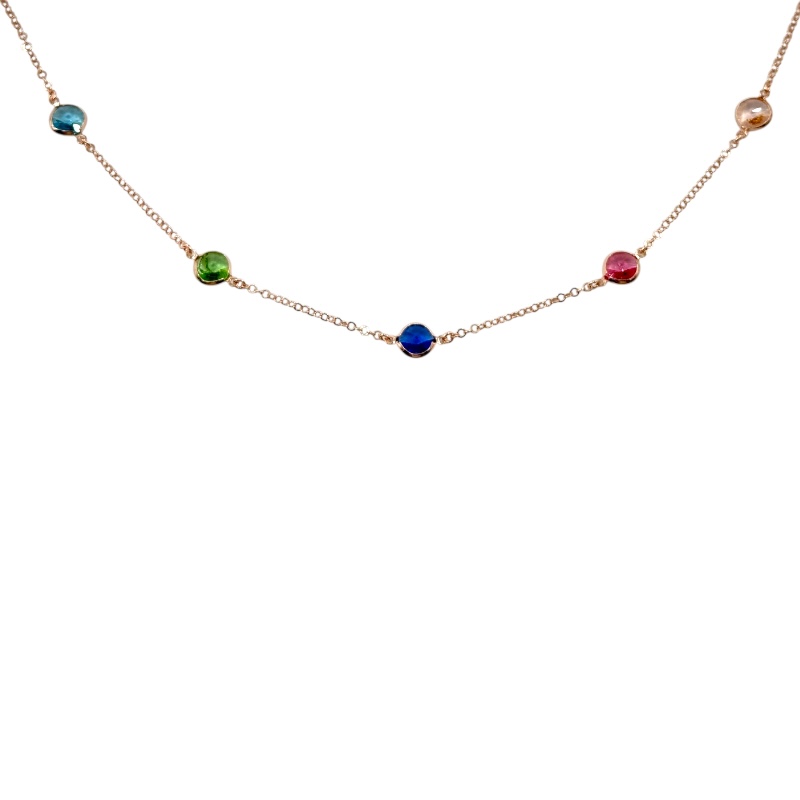 Collana con 5 pietre colorate