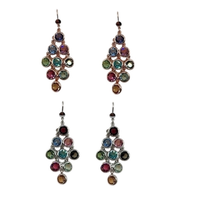 Orecchini pendenti pietre multicolor