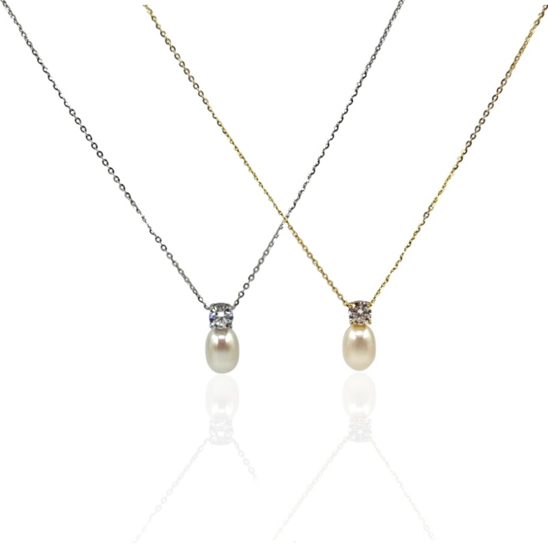 Collana perla e punto luce