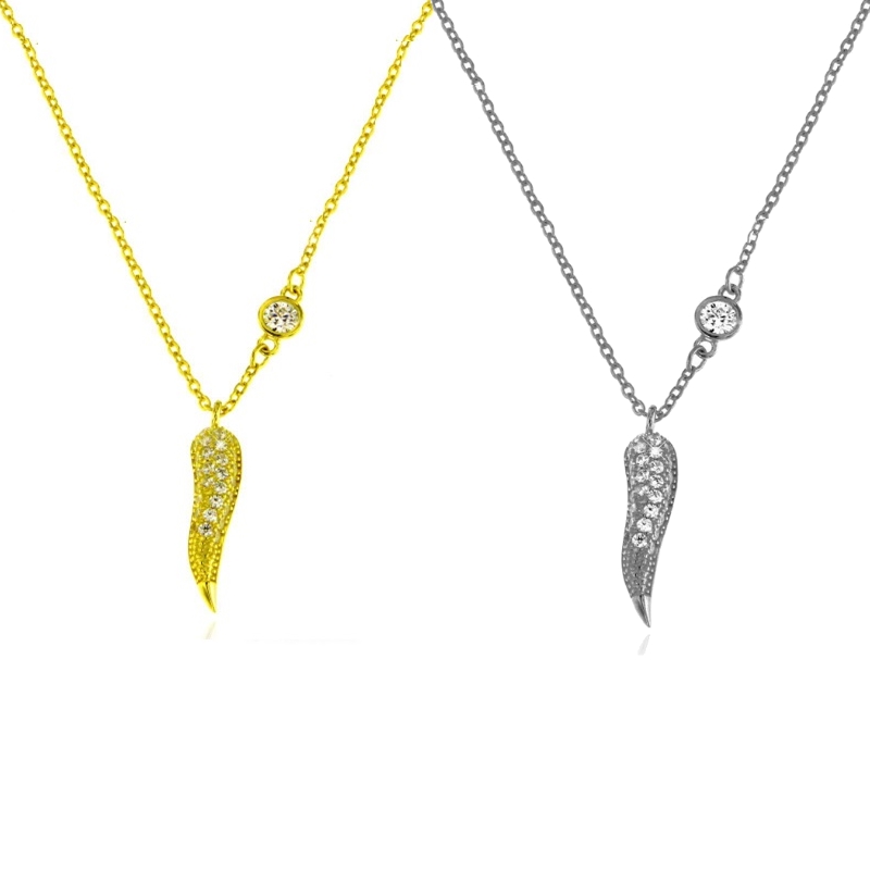 Collana corno zirconato