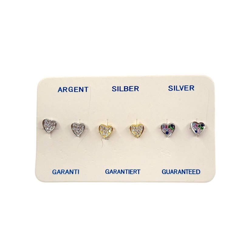 Set orecchini cuore zirconati