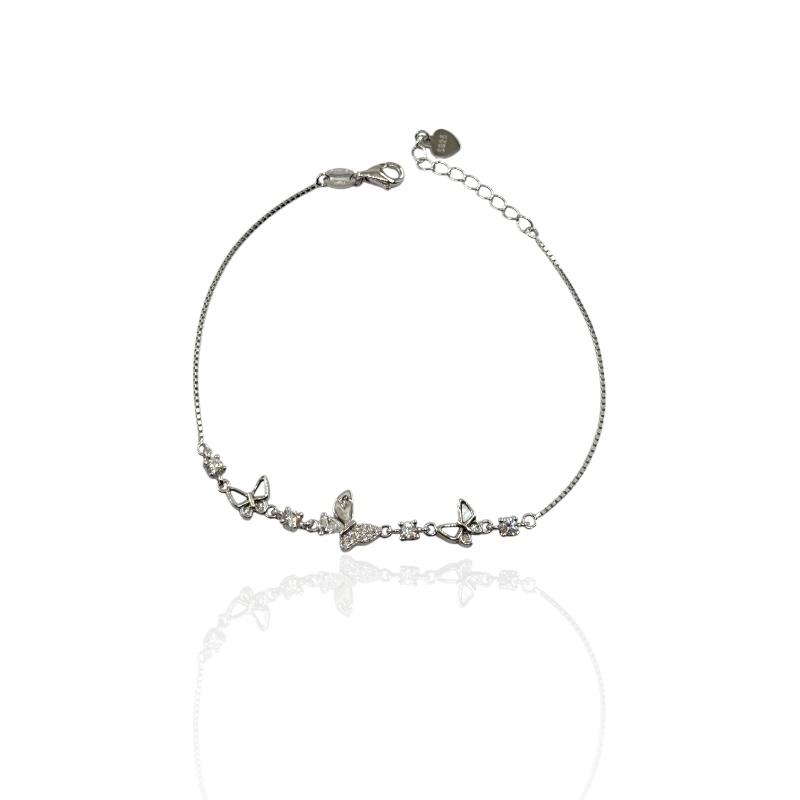 Bracciale farfalline e zirconi