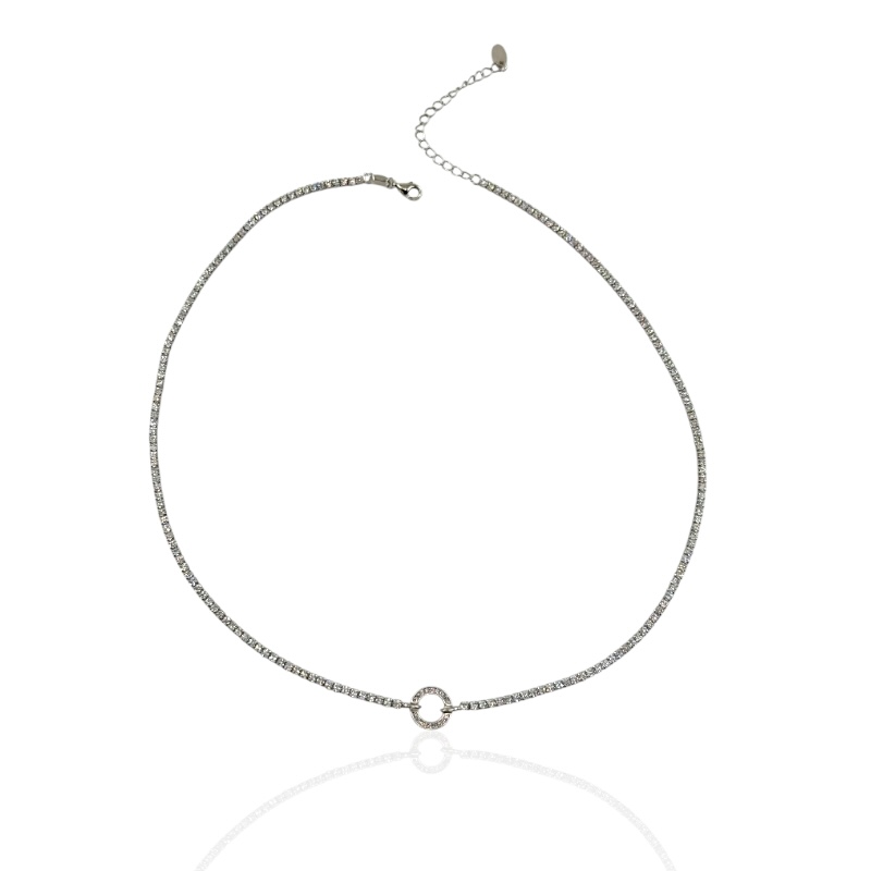 Collana tennis con cerchietto zirconato