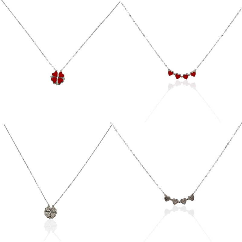 Collana cuore qudrifoglio trasformabile