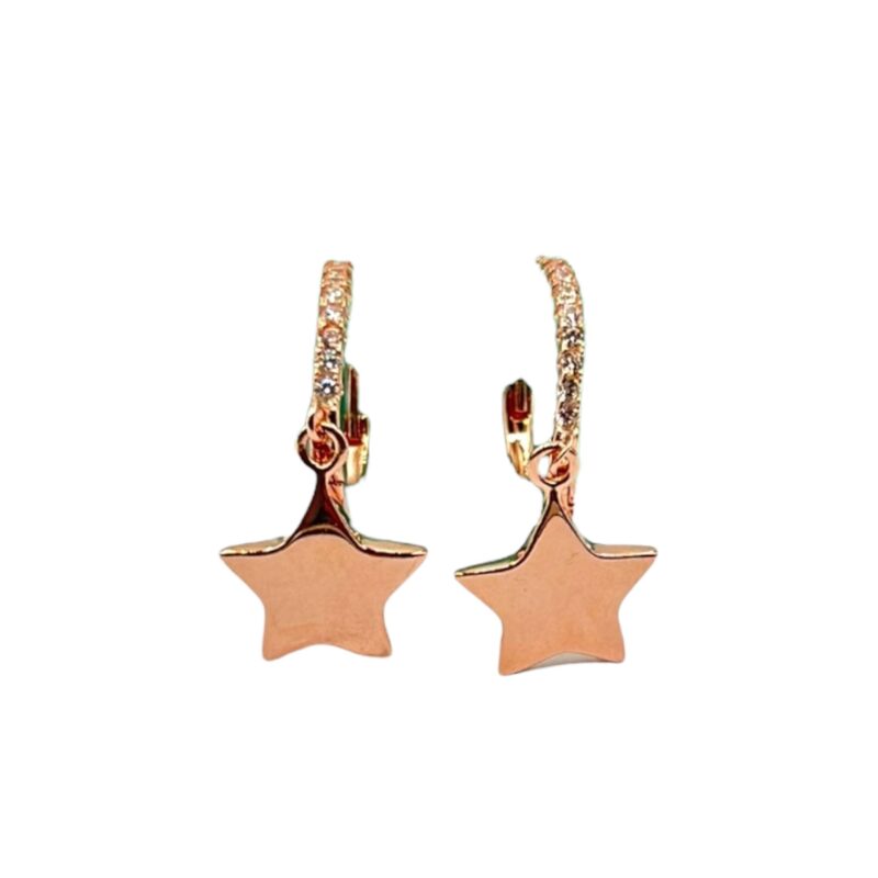 Orecchini stella pendente rosè