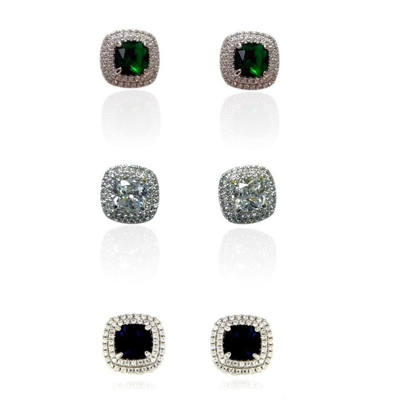 Orecchini zircone quadrato