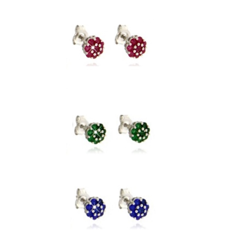 Orecchini fiori con zirconi