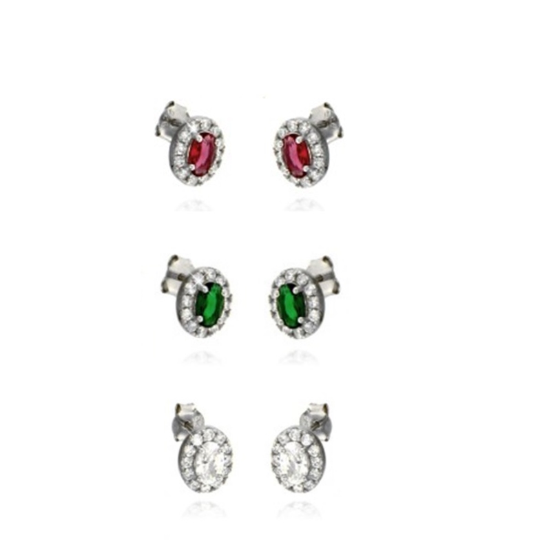 Orecchini ovali con zirconi