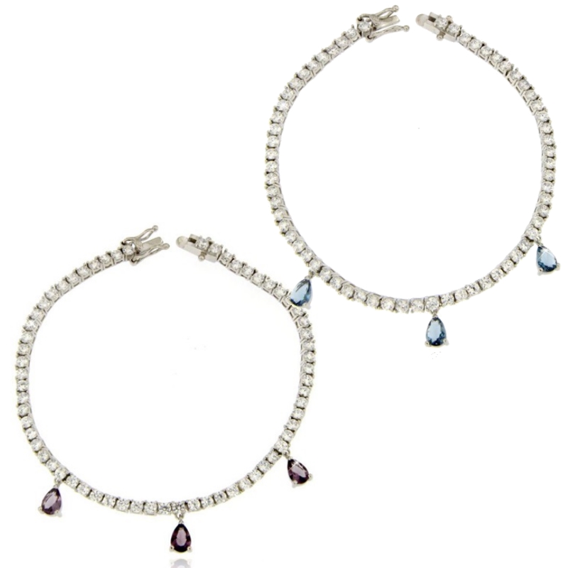 Bracciale tennis goccia pendente